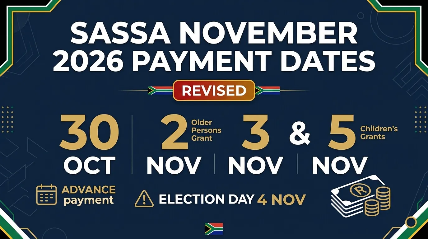 Confirmed SASSA November 2026 Payment Schedule and Grant Amounts